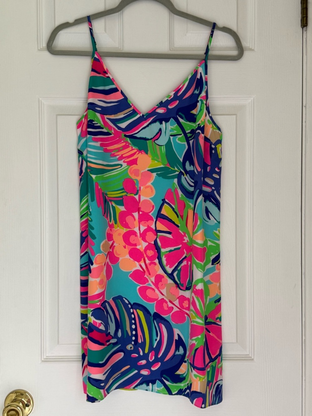 Lilly Pulitzer Lela Silk Slip Dress in Exotic Garden print